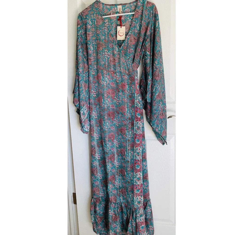RAGA DRESS KASSIE WRAP DRESS KIMONO SIZE M - Picture 4 of 12